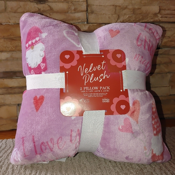 Love You Gnome Matter What Throw Pillows Pink 2 PC - Picture 12 of 12